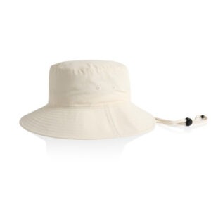 nylon-wide-brim-bucket-hat-ecru-one-size